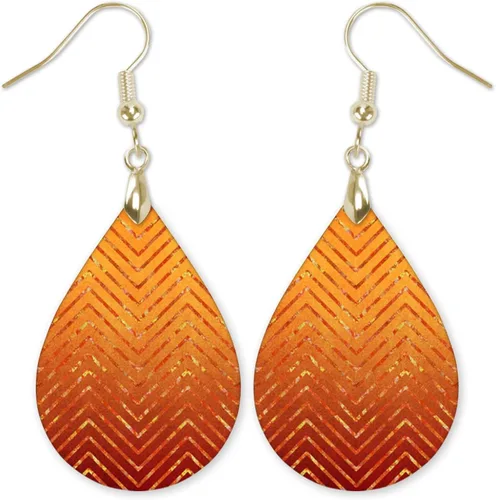 Vista 36 de Dangle Earrings for Women Colorful Dangling Drop Statement Jewelry Printed MDF Wood Teardrop Double Side Print Handmade by The Painted Pug