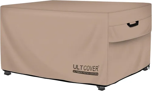 Vista 8 de ULTCOVER Cubierta Rectangular para Mesa de Fogata de Gas 42x24 pulgadas Impermeable de Servicio Pesado Cubierta de Fogata, Negro