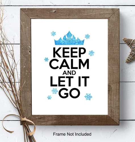 Vista 7 de Frozen Keep Calm and Let It Go - Arte de pared, decoración del hogar, póster fotográfico de 8 x 10 pulgadas, decoración de habitación, regalo único