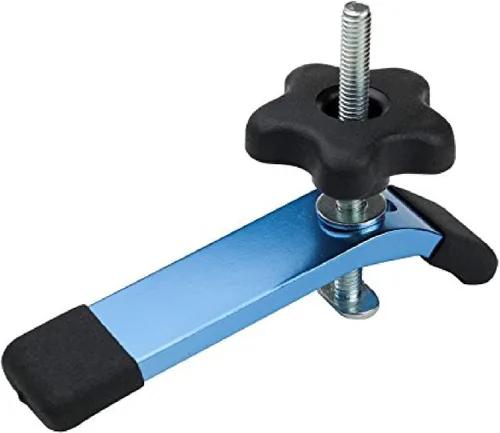 Vista 7 de POWERTEC 4 unidades, abrazadera de leva de 1/4"-20, abrazadera de palanca con pernos en T de 3 pulgadas, abrazadera de riel en T para prensa
