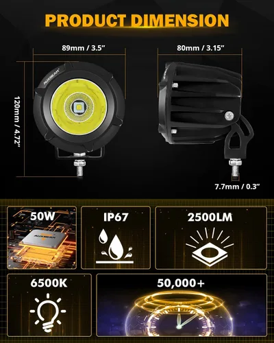 Vista 5 de AUXBEAM - Faro LED de 3.5 pulgadas para automóvil