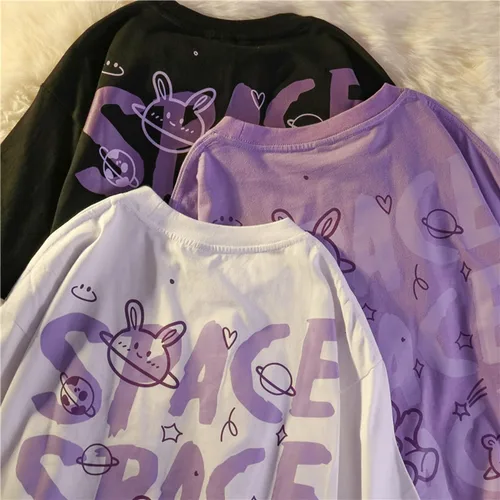 Vista 7 de Camiseta gótica Y2K Harajuku para mujer, ropa de anime de algodón