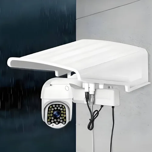 Vista 2 de Cubierta de lluvia para cámara, protector de pared para exteriores, resistente a la intemperie, bloqueo solar, adecuado para edificio de oficinas