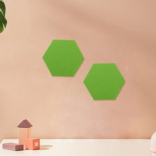 Vista 6 de MAGICLULU Paquete de 12 azulejos de pared de fieltro hexagonales, paneles acústicos para el hogar, oficina, aula