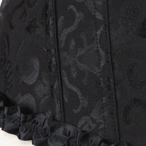 Vista 5 de Atractivo corsé floral para mujer con cordones en la espalda lencería corpiño talla extragrande