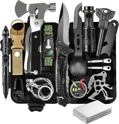 Vista 7 de Survival Kit, Camping Tools for Hiking, Fishing & Emergencies