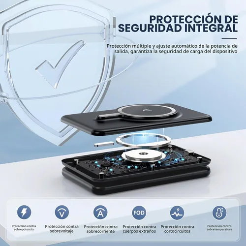 Vista 3 de Estación de carga para dispositivos Apple: cargador inalámbrico magnético Negro