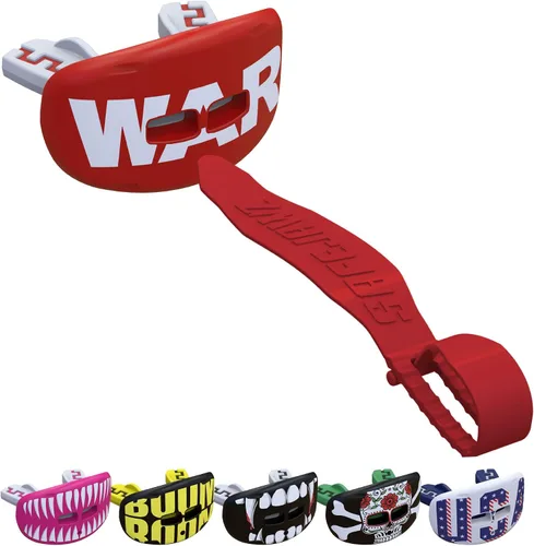 Vista 9 de SAFEJAWZ Protector de labios deportivo, protector bucal de fútbol con correa desmontable, protector de labios transpirable para adultos y jóvenes