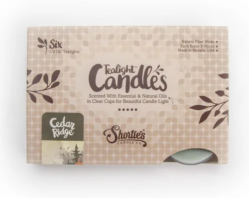 Vista 2 de Cedar Ridge - Velas de té de alta calidad, altamente perfumadas con aceites esenciales, 6 velas de té marrón, hermosa luz de vela, fabricadas