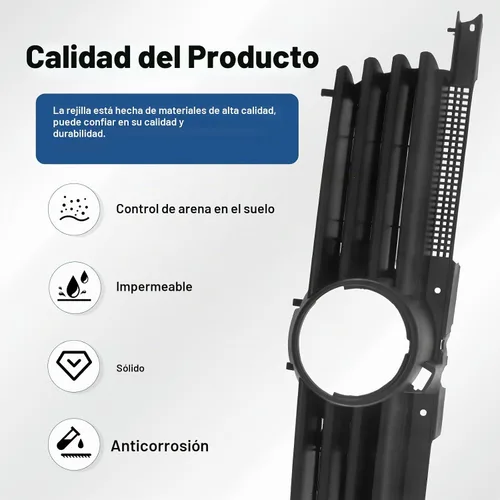 Vista 7 de CarPartsDepot - Parrilla delantera para Volkswagen Jetta 99-05, color negro