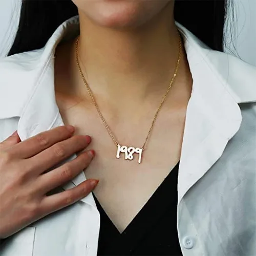 Vista 2 de BUREI TS - Collar inspirado en TS para amantes del folklore Swiftie 1989 Speak Now Reputation Necklace for Eras Tour Outfit