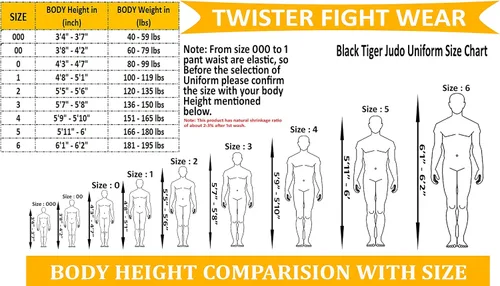 Vista 3 de Judo Gi Black Tiger Uniforme de judo para adultos y niños Kimono de judo de tela de algodón de 15.87 oz con cinturón gratis