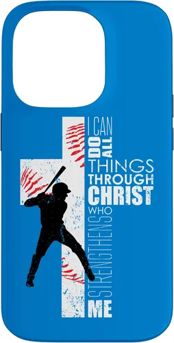 Vista 17 de Blue Christian Baseball Gifts Teen Boys Cross Bible Phone Case para iPhone 17