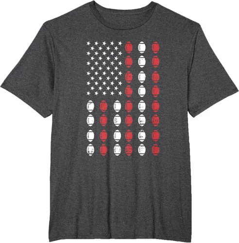 Vista 16 de Camiseta patriótica de jugador atleta del 4 de julio de fútbol americano, Negro