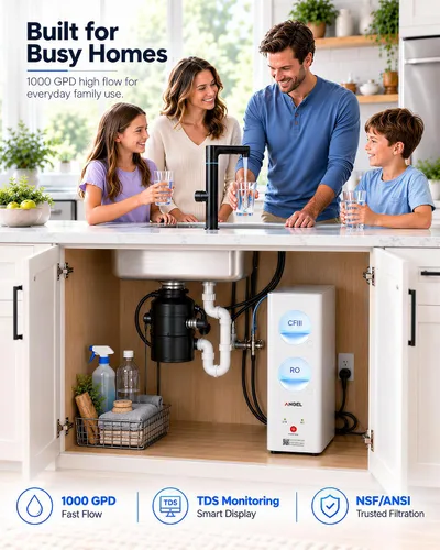 Vista 2 de ANGEL X4 Tankless Reverse Osmosis System, 1000 GPD Under Sink RO Filter