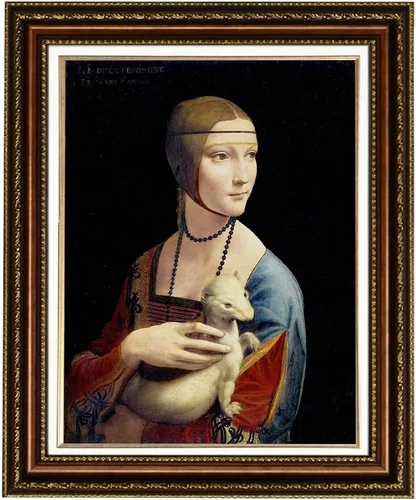 Vista 13 de ELITEART -La Belle Ferronnière por Leonardo DaVinci Reproducción de pintura al óleo Giclée de arte de pared impresiones en lienzo tamaño marcado: 29