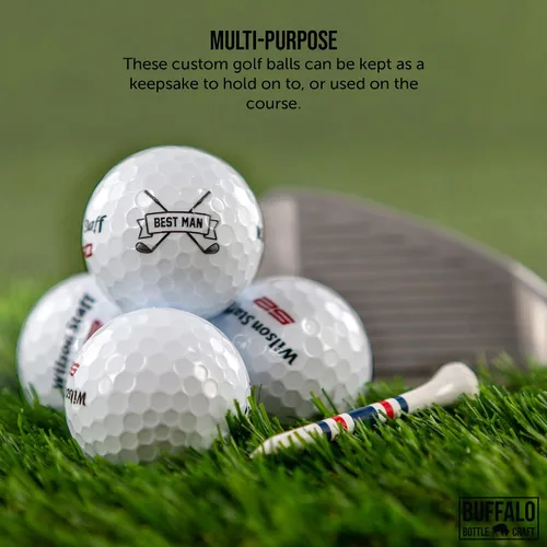 Vista 4 de Wilson - Funda de 3 pelotas de golf personalizadas para hombres, regalo de padrinos de boda, regalos para el padre de la novia, diseño personalizado