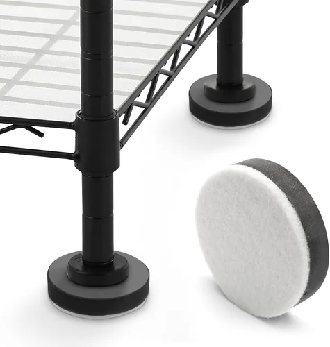 Vista 5 de Bonsicoky Elevadores de cama autoadhesivos para muebles, color negro, 4 piezas, redondos, 1/2" de alto Elevadores de mesa redondos, añade 1/2