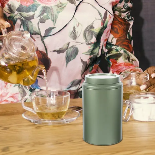 Vista 4 de Tea Tin Canister with Airtight Lid for Travel and Home Storage