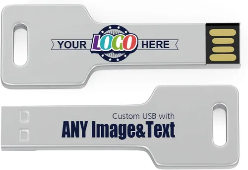Vista 8 de Memoria de metal personalizada con forma de llave USB, memoria de metal personalizada, paquete de 25