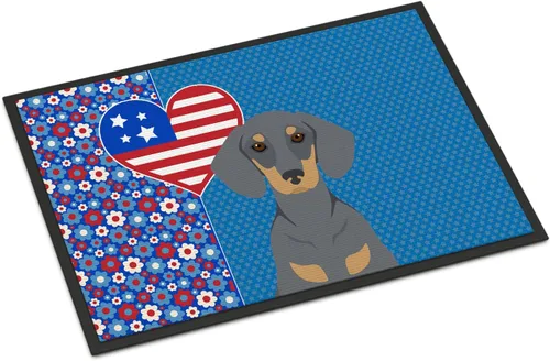 Vista 101 de Caroline's Treasures WDK5119JMAT Airedale Terrier USA - Tapete para interiores o exteriores, 24 x 36 pulgadas, tapete para puerta delantera