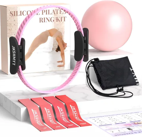 Vista 9 de JKSHMYT Pilates Ring, 14.5 inch Magic Circle Pilates Equipment