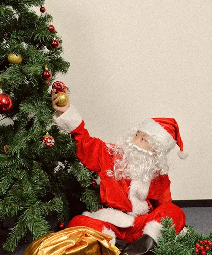 Vista 6 de Traje de Papá Noel para niños 8 piezas terciopelo para niños disfraz de Navidad para Halloween Navidad cosplay fiesta de disfraces