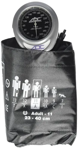 Vista 11 de Tensiómetro aneroide ADC Diagnostix, para adultos, Negro, 1 Features our two-piece Adcuff, Adult size in Black (fits limbs 23-40cm). Includes