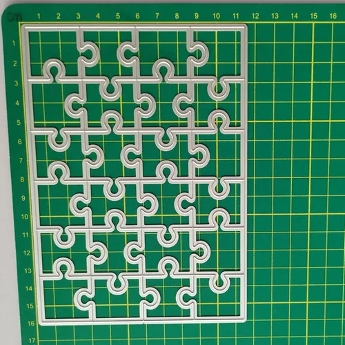 Vista 9 de hinana Marco rectangular de rompecabezas troquelados de metal, plantillas de corte de fondo de rompecabezas rectangulares para manualidades, álbumes