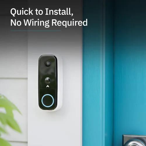 Vista 6 de abode Timbre de video inalámbrico y timbre – Cámara HD conectada Wi-Fi todo en uno resistente a la intemperie con timbre de botón pulsador, vista