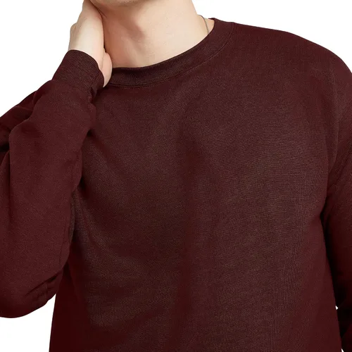 Vista 4 de Hanes EcoSmart - Sudadera de vellón sin botones para hombre, mezcla de algodón, con cuello redondo, paquete de1o2unidades