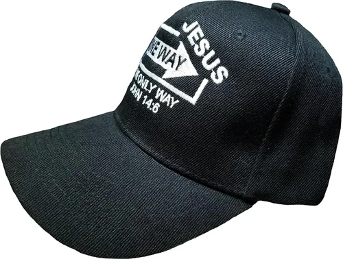 Vista 3 de Gorra cristiana Jesus Only Way One Way Black Hat y BCAH Pegatina para parachoques