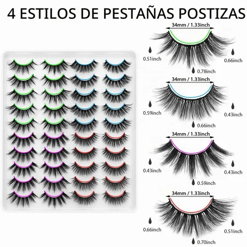 Vista 5 de DYSILK - 20 pares de pestañas postizas 6D de imitación de visón, impresionantes, largas, hechas a mano, aspecto natural, reutilizables, gruesas