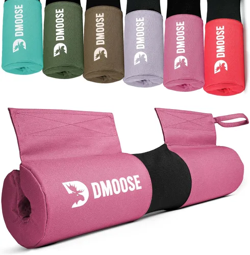 Vista 9 de DMoose Fitness Barbell Pad for Hip Thrust, Squat & Lunges - Non-Slip Thick Foam Cushion for Neck and Back Support with Two Straps - Hip Thrust Pad