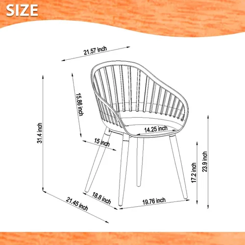 Vista 6 de Brampton Patio Brampton Venice - Juego de comedor rectangular de 7 piezas, acabado de teca oscura y sillas grises, ideal para patio y exteriores