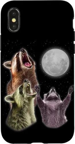 Vista 5 de Funda para iPhone 16 3 mapache luna aullando divertido mapache animal amante zoólogo