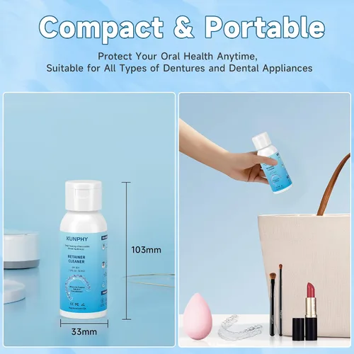 Vista 5 de Solución de limpiador ultrasónico para limpiador ultrasónico de dentaduras: limpieza profesional de retenedores, alineadores invisibles, protectores