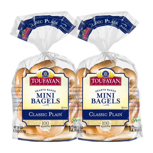 Vista 8 de Toufayan Everything Bagels Alto en proteínas Vegano Sin soja (2 paquetes, 12 bagels en total)