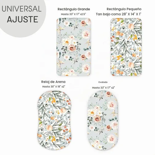 Vista 5 de GRSSDER Juego de 2 sábanas elásticas ultra suaves para cuna, ajuste universal para cuna de bebé, colchón rectangular ovalado, flores y frutas