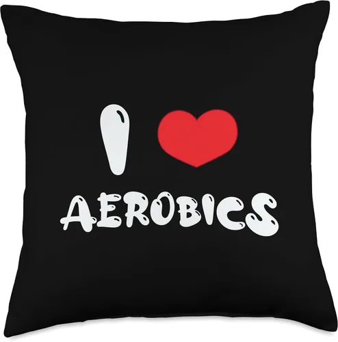 Vista 4 de Fitness Lover I Love Sports Gym Exercise Aerobics Throw Pillow, 16x16, Multicolor