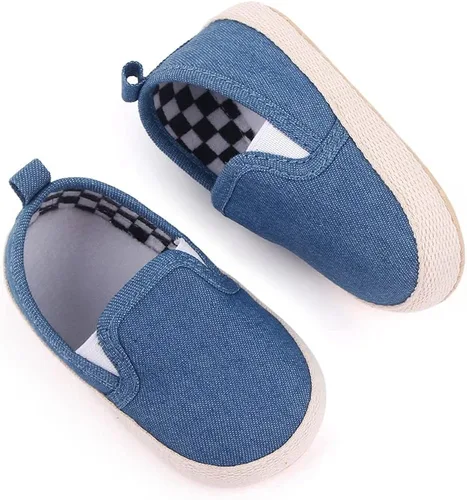 Vista 3 de haozaye Zapatos de lona para bebés, niñas y niños, suela suave, mocasines para cuna, zapatos casuales Austin para niños pequeños, mocasines planos