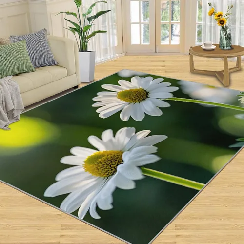 Vista 11 de Monstera Print Rugs for Bedroom, Luxury Monstera Area Rug, Tropical Plants Rugs for Living Room, Indoor Non-Slip Rug, Machine Washable Carpet for