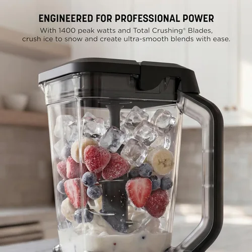 Vista 5 de Ninja BN701 Professional Plus Licuadora, 1400 vatios máximo, 3 funciones para batidos, bebidas congeladas y helados con Auto IQ, 72 onzas. * Jarra