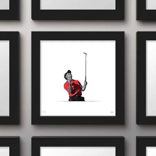Vista 2 de Trends International Gallery Pops Tiger Woods - Póster de pared de tigre, 12 x 12 pulgadas, versión de marco negro