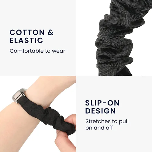 Vista 3 de kwmobile Correa de reloj compatible con Xiaomi Mi Smart Band 6 / Mi Band 6 / Band 5 – Correa de reloj de banda elástica negra