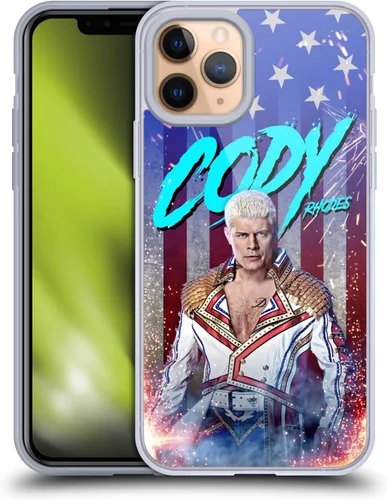 Vista 69 de Head Case Designs Funda de gel suave con licencia oficial de la WWE American Nightmare Flag Cody Rhodes Graphics compatible con Apple iPhone 7