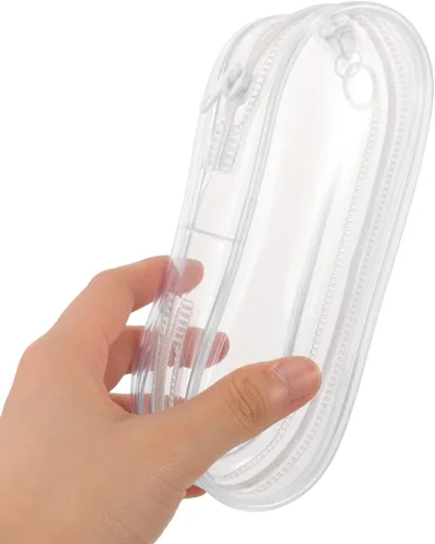Vista 2 de Abaodam Mini bolsa de almacenamiento para muñecas, bolsa transparente para exhibir muñecas con hebilla colgante, vitrina portátil para viajes
