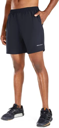 Vista 13 de baleaf Pantalones cortos deportivos de running y entrenamiento de 5 pulgadas para hombre, ligeros con bolsillo con cremallera