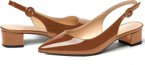 Vista 6 de WAYDERNS Zapatos de tacón bajo grueso con puntera puntiaguda para mujer, 1.5 pulgadas