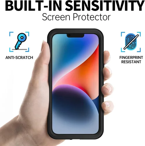 Vista 4 de BEASTEK Funda impermeable para iPhone 14, a prueba de golpes, a prueba de polvo IP68 bajo el agua, serie NRE con protector de pantalla integrado